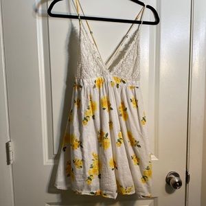 White and yellow floral sundress